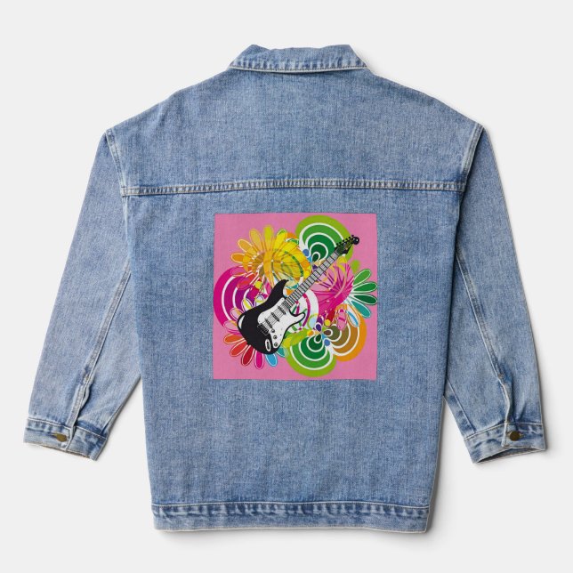 Rocking Out Women’s Denim Jean Jacket (Back)