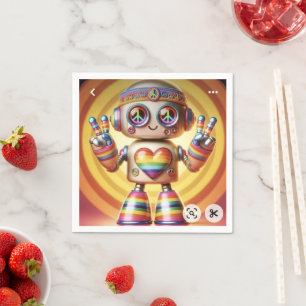 Rocking Retro Robot Napkin