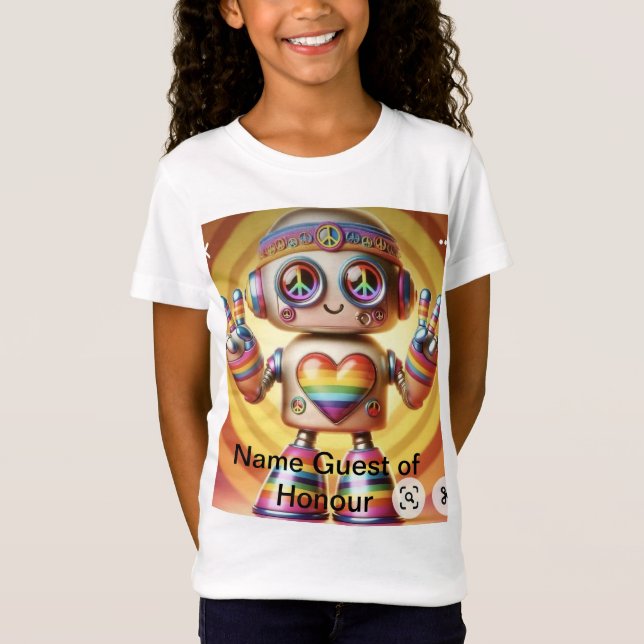 Rocking Retro Robot  T-Shirt (Front)
