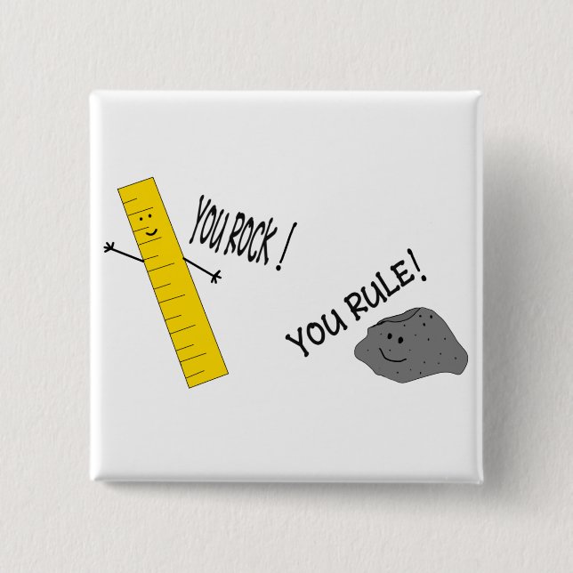 Rocking Ruler 15 Cm Square Badge (Front)