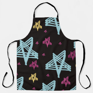 Rocking Stars Pink Blue Black  Apron