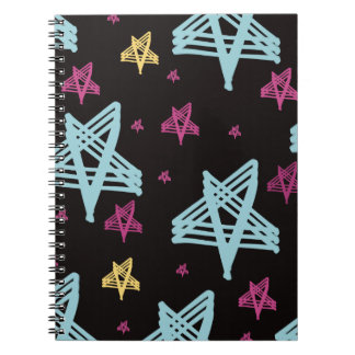 Rocking Stars Pink Blue Black  Notebook