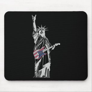 Rocking Statue Of Liberty 4th Of July Guitar  Mouse Pad