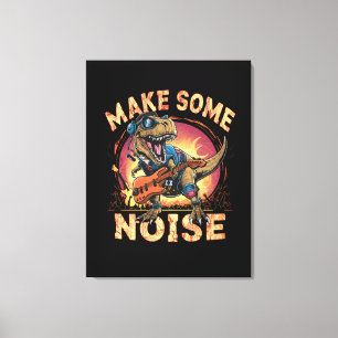 Rocking T-Rex Dinosaur Concert Art Canvas Print