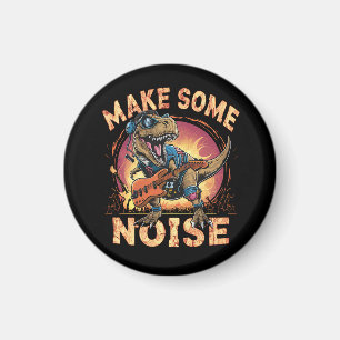 Rocking T-Rex Dinosaur Concert Art Magnet