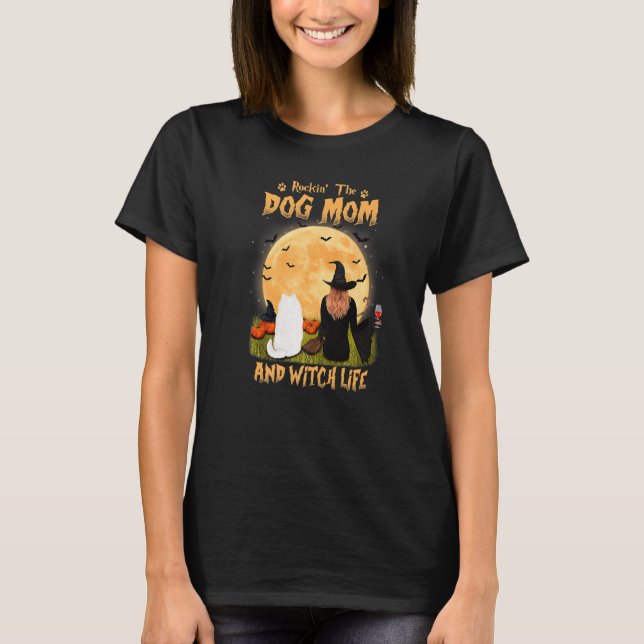 Rocking The Dog Mum And Witch Life Samoyed Hallowe T-Shirt (Front)