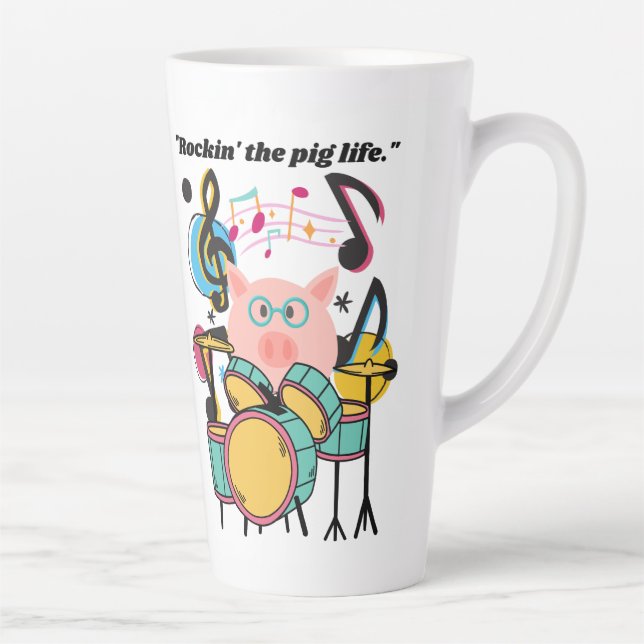 Rocking the pig life latte mug (Right)