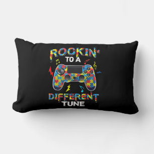Rocking To A Different Tune Autism Awareness Gamer Lumbar Cushion