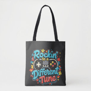 Rocking to a Different Tune Gaming Pad Autism Tote Bag