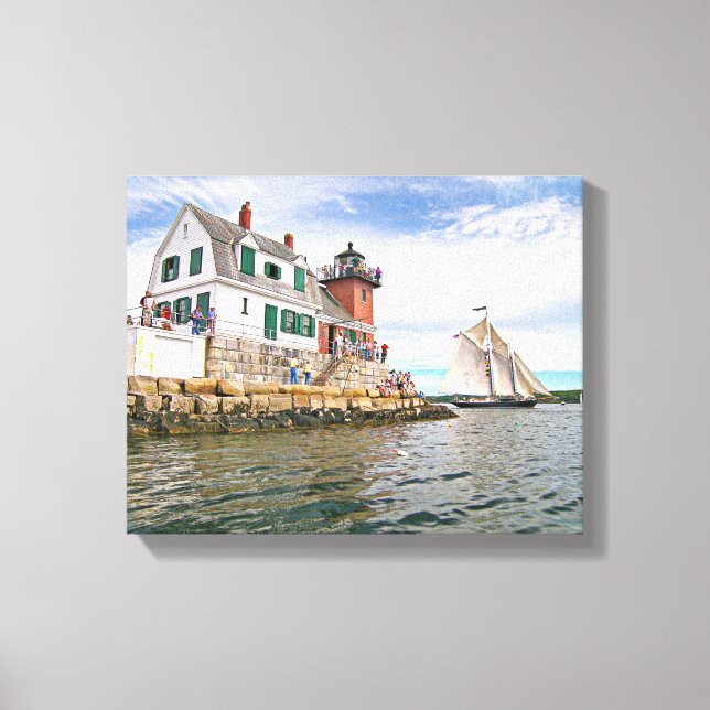 Rockland Breakwater Lighthouse, Maine Canvas Print (Front)