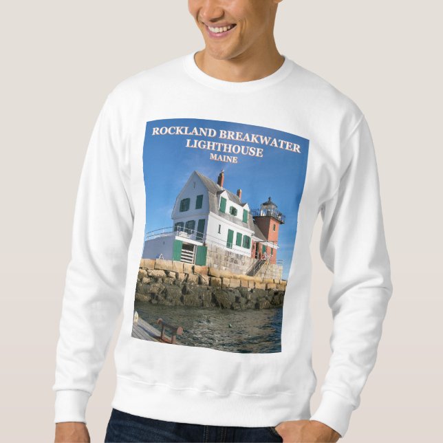 Rockland Breakwater Lighthouse, Maine Sweatshirt (Front)