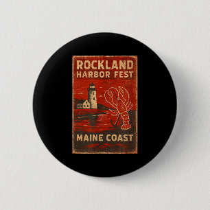 Rockland harbour fest shirt lobster lighthouse mai 6 cm round badge