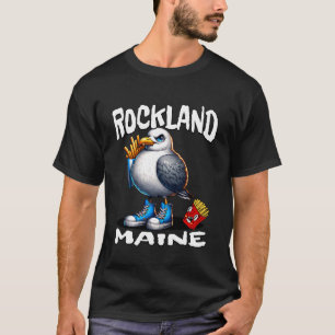 Rockland Maine Funny Seagull French Fries Souvenir T-Shirt