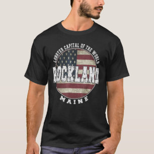 Rockland Maine Vintage American flag T-Shirt