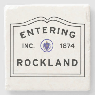 Rockland Massachusetts Entering Stone Coaster