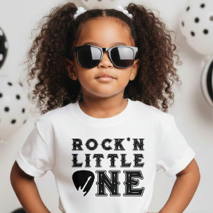 Rock'n Little One Guitar Pick 1st Birthday Party Baby T-Shirt