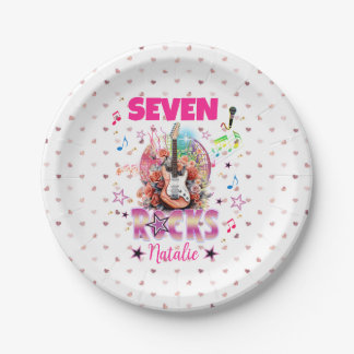 Rock'n'Roll Guitar Musical Birthday Girl Rockstar Paper Plate