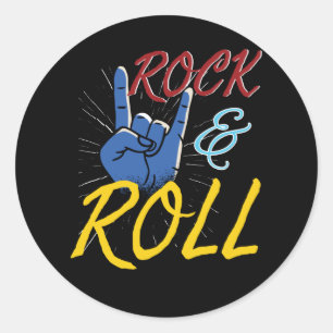 Rock'n'Roll Hand Classic Round Sticker