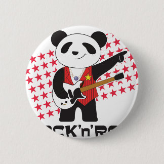 ROCK'n'ROLL PANDA 6 Cm Round Badge