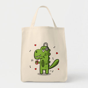 Rockosaur Dinosaur Grocery Tote Bag