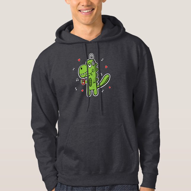Rockosaur Dinosaur Hoodie - Dark (Front)