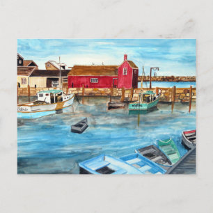 Rockport Harbour Massachusetts New England USA Postcard