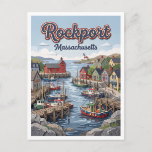 Rockport Harbour Massachusetts Postcard