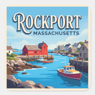 Rockport Harbour Massachusetts Square Sticker
