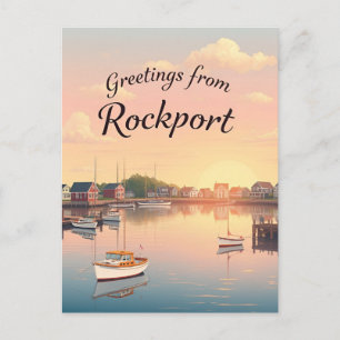 Rockport, Massachusetts – Harbor Scenes vintage Postcard