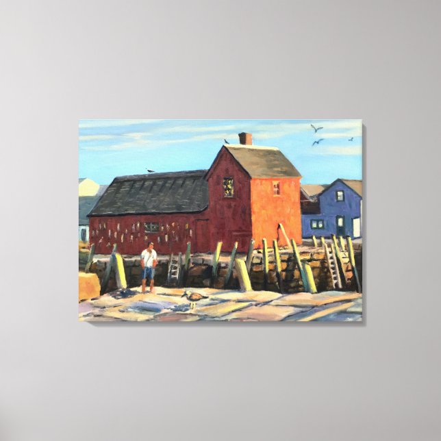 Rockport Motif #1 Impressionistic Canvas Print (Front)
