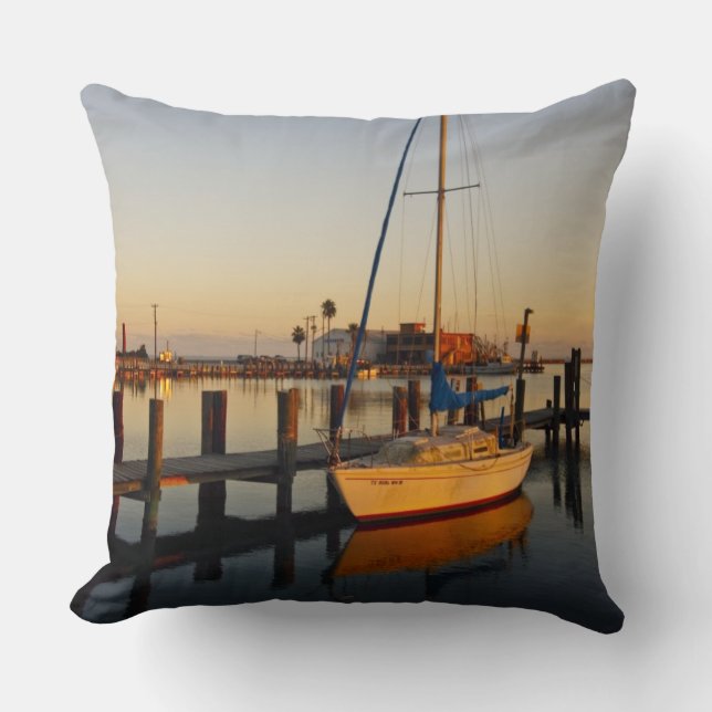 Rockport, Texas harbour at sunset Cushion (Front)