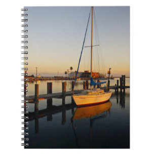 Rockport, Texas harbour at sunset Spiral Notebook
