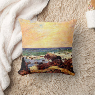 Rocks and Sea by Paul Gauguin, Cushion