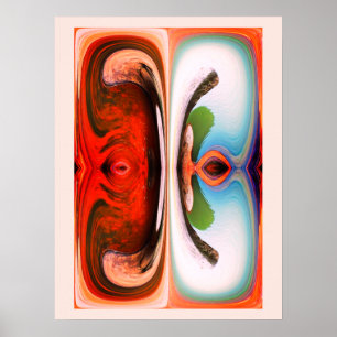 Rocks and water abstract art poster
