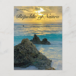 Rocks and Waves in Nauru Postcard