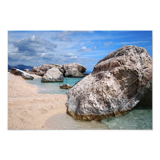 Rocks at Cala Mariolu beach, Sardinia photo print (Front)