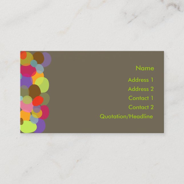 Rocks.. bright and beautiful colours/DIY backgroun Business Card (Front)