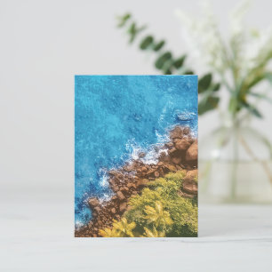 Rocks in the sea, above view 1 holiday postcard