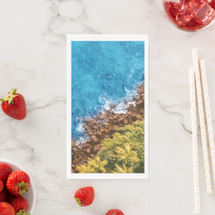 Rocks in the sea, above view 1 napkin