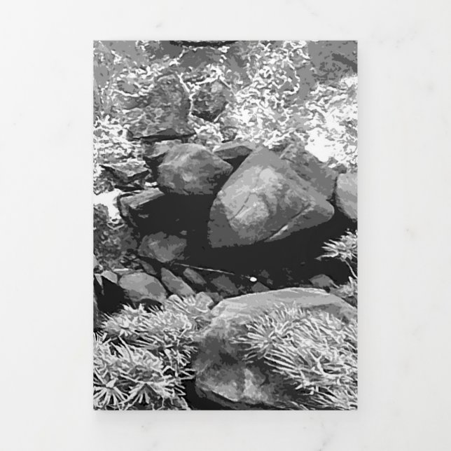 Rocks in the sea, above view 2 Tri-Fold holiday card (Cover)