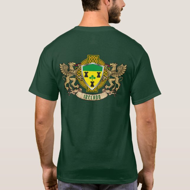 Rocks Irish Shield & Griffins Personalised   T-Shirt (Back)