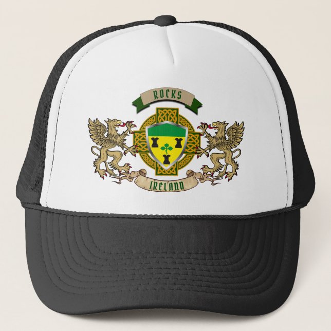 Rocks Irish Shield & Griffins Personalised   Trucker Hat (Front)