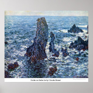 Rocks on Belle-Ile by Claude Monet Poster