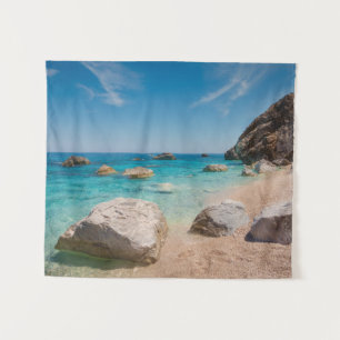 Rocks on Cala Mariolu beach on Sardinia, Italy Tapestry