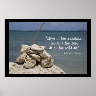 Rocks on the Tropical Beach Poster
