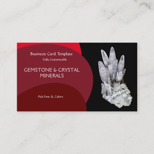 Rocks Quartz Crystals Business Card (Front)