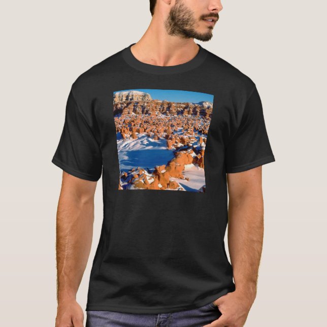 Rocks Snowcovered Goblin Valley Utah T-Shirt (Front)