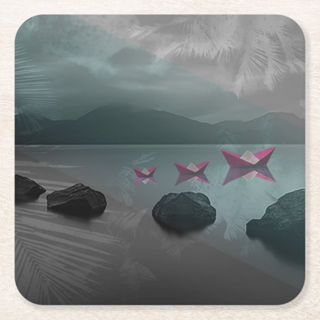 Rocks Square Paper Coaster (Front)