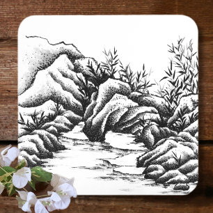 Rocks Square Paper Coaster