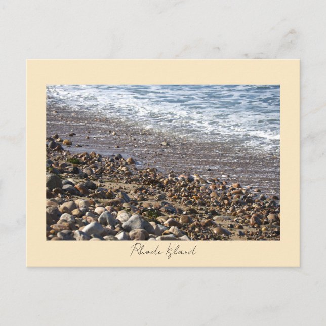 Rocks Waves Rhode Island Postcard (Front)